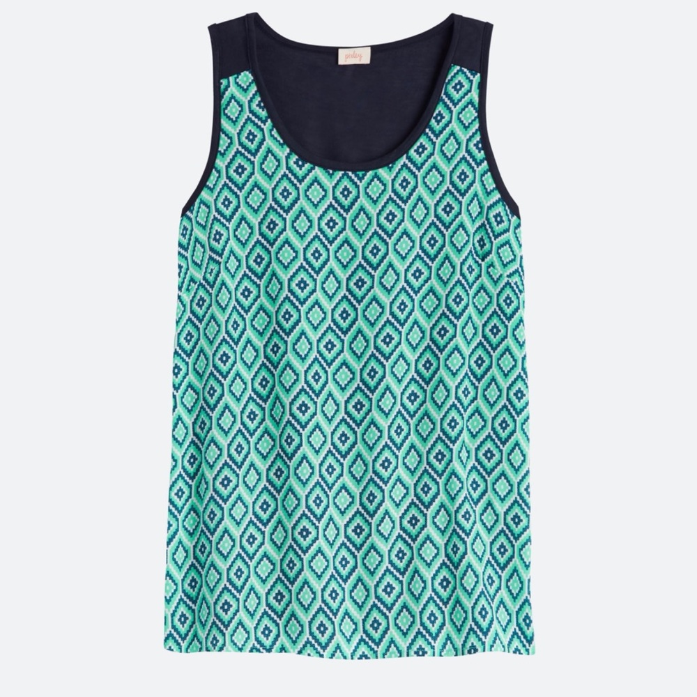 POMELO Priya Diamond Printed Knit-Back Tank